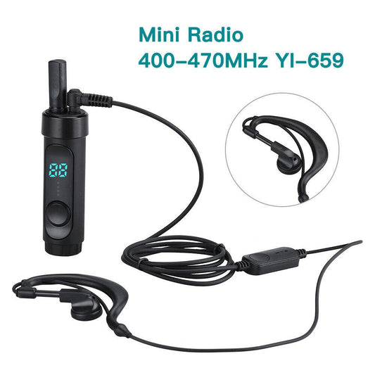 كروني YI-659 ميني جهاز اتصال لاسلكي 99 قناة UHF 400-470 ميجاهرتز جهاز اتصال لاسلكي محمول صغير راديو ثنائي الاتجاه