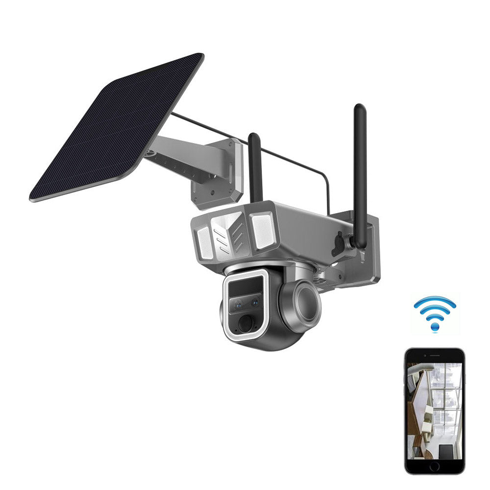 كروني Y7B 4G-4K-8MP كاميرا شمسية مزدوجة العدسة مع تكبير مستمر