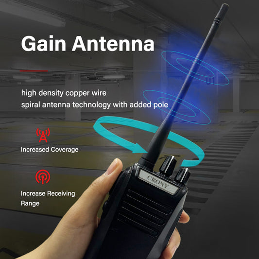 كروني 5W CY-810 TPYE-C جهاز اتصال لاسلكي محمول يدوي مدني ثنائي الاتجاه 3-5 كم أسود جهاز اتصال لاسلكي محمول