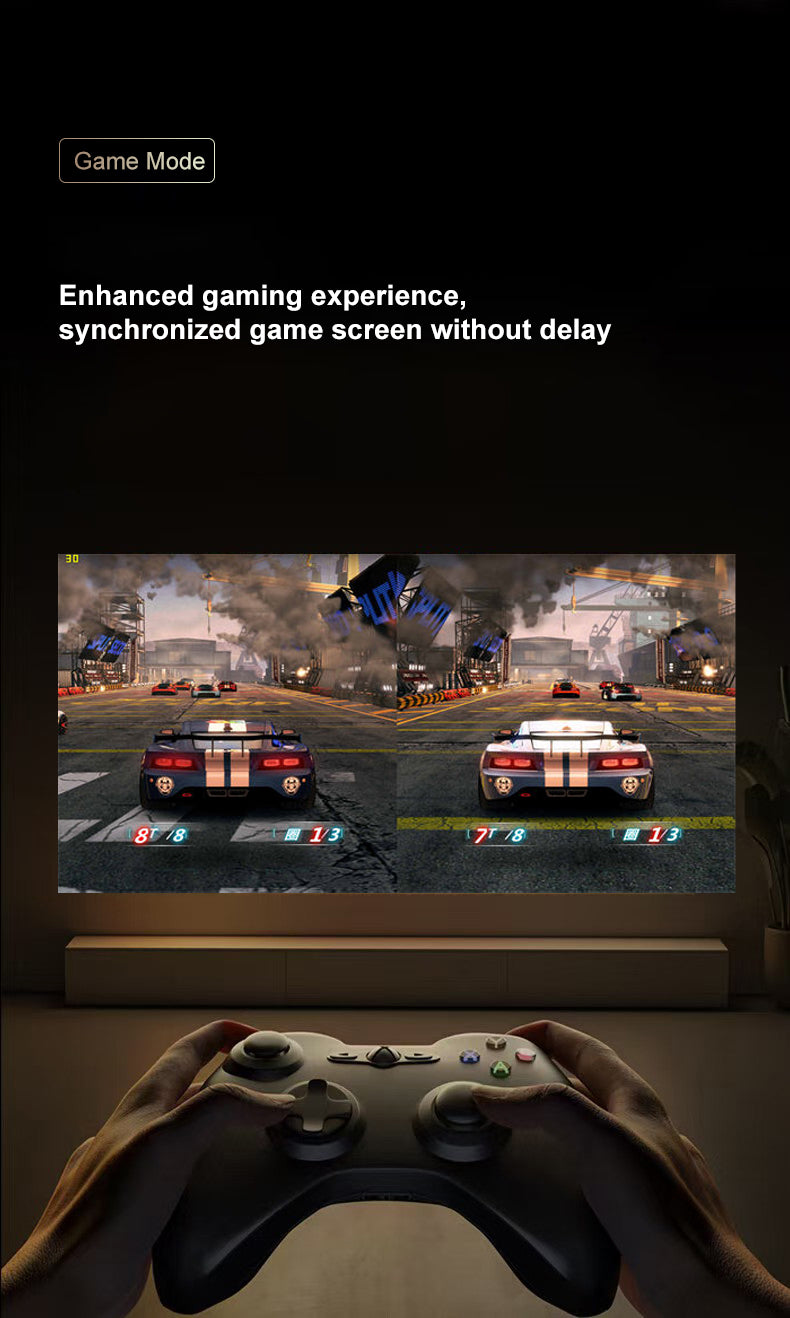 CRONY IMC600 Projector with Touch Pen Mini Projector 2.69 Inch Fully Enclosed LCD Optical Engine Smart Projector for Home Theater