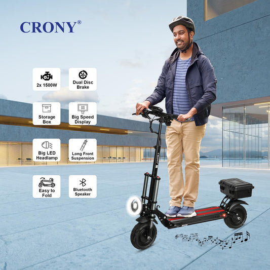 سكوتر كهربائي قابل للطي CRONY V18 للكبار بشاشة LCD كبيرة