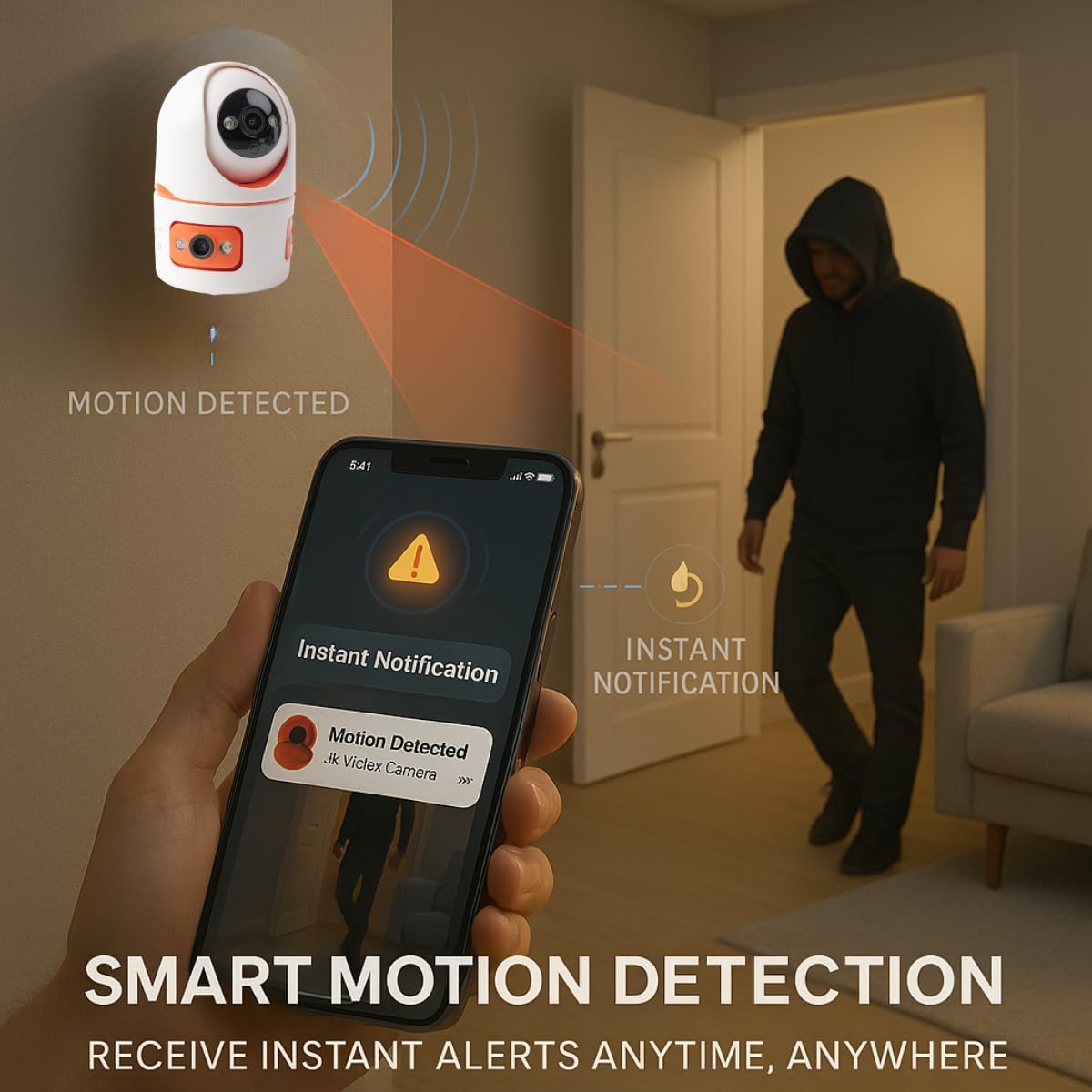 CRONY JF3M Wireless Security Camera Triple Lens PTZ WiFi Indoor Outdoor Home Surveillance 6MP Night Vision Motion Detection