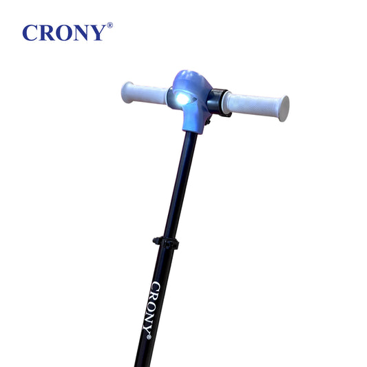 CRONY E68 Electric Scooter for Kids, 110W Motor, 10–16 KM/H Top Speed, 24V 2.5Ah Battery, 5–8 KM Range, 6.5-Inch Tires, Easy Folding, Adjustable Handlebar, LED Headlight & Rear Wheel Light, Bluetooth Speaker, Blue