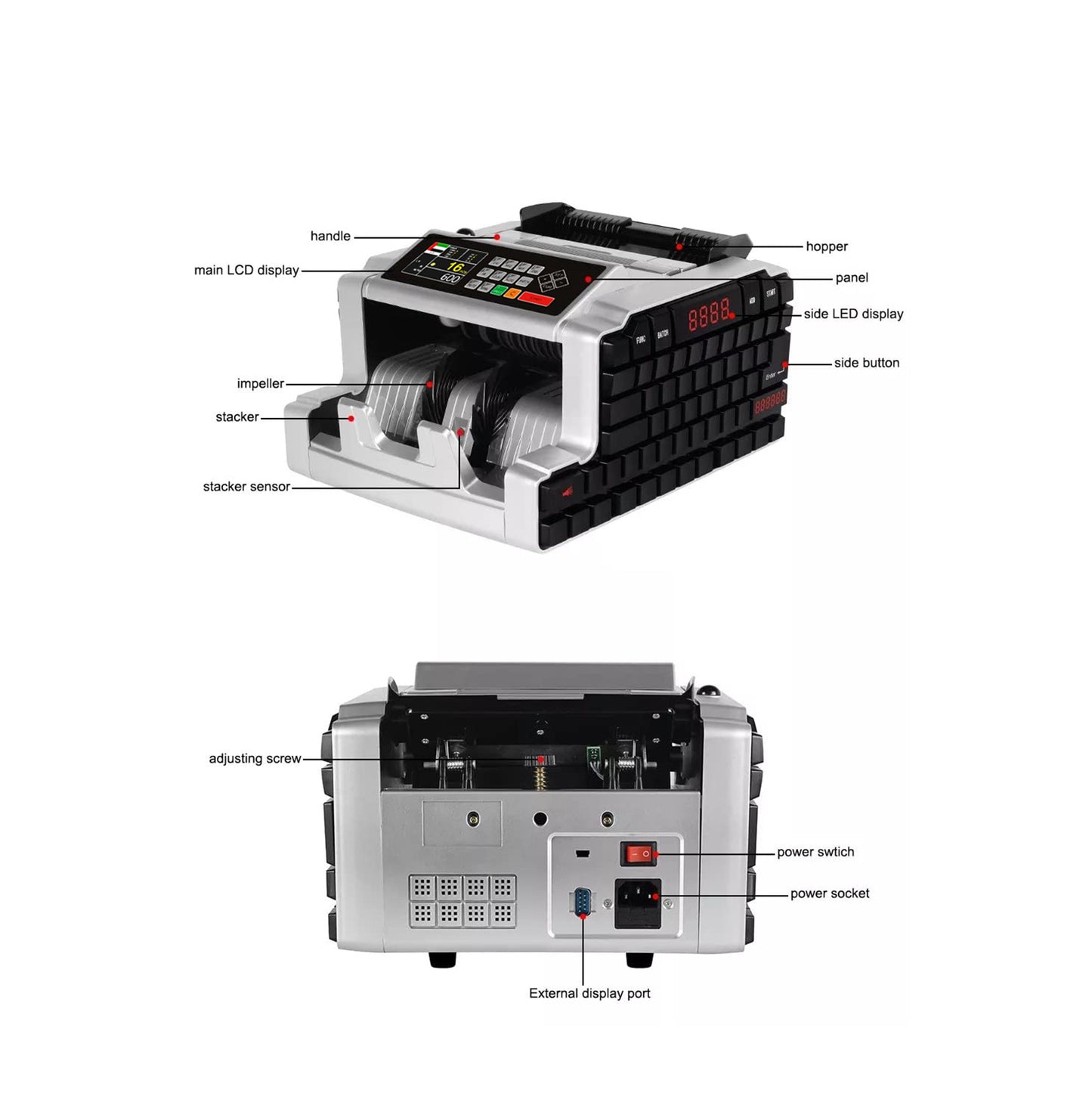 جهاز عد النقود CRONY للتحقق من الأوراق النقدية AL-6200T آلة عد العملات متعددة العملات عالية الجودة جهاز عد النقود والعملات