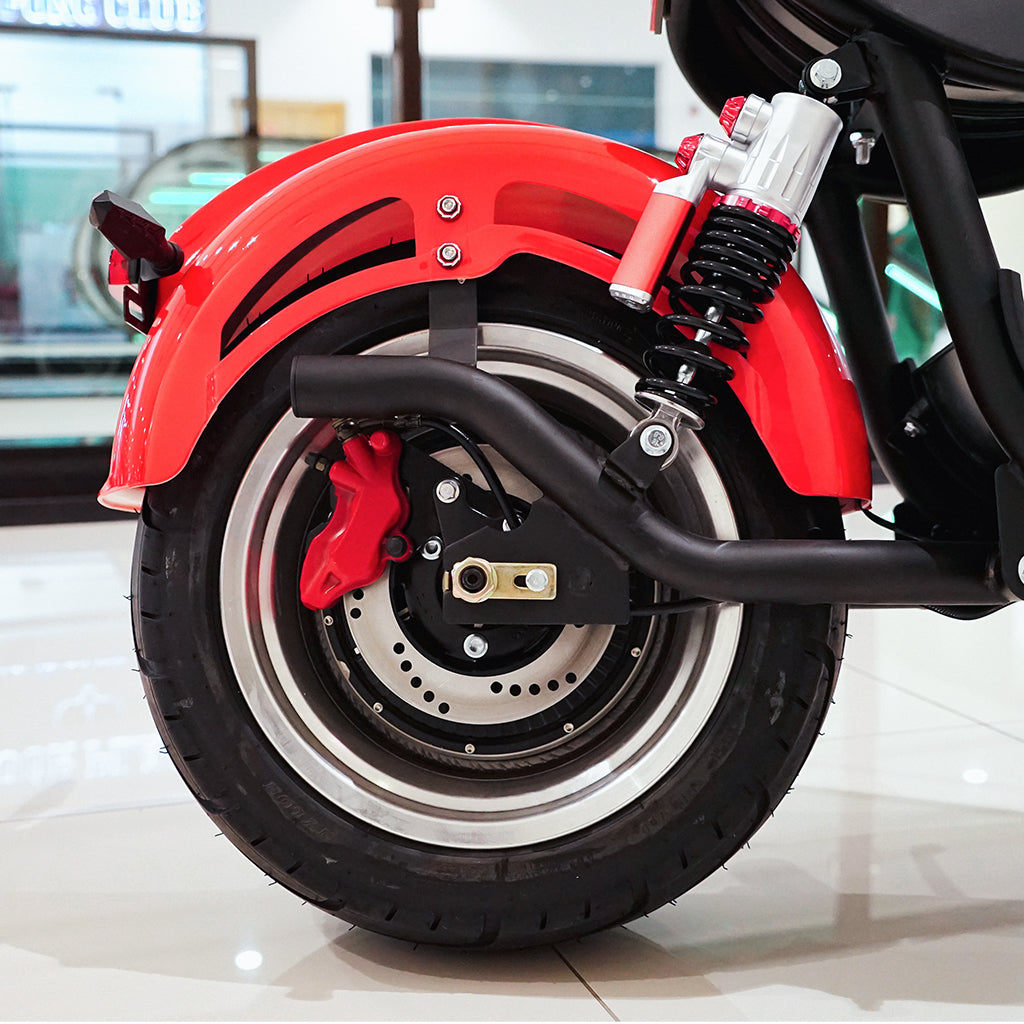 كروني نيو X1 سيارة هارلي إلكتروموبيل مع مكبر صوت BT سيارة إلكتروموبيل سكوتر كهربائي سيتيكوكو عجلة سميكة أحمر