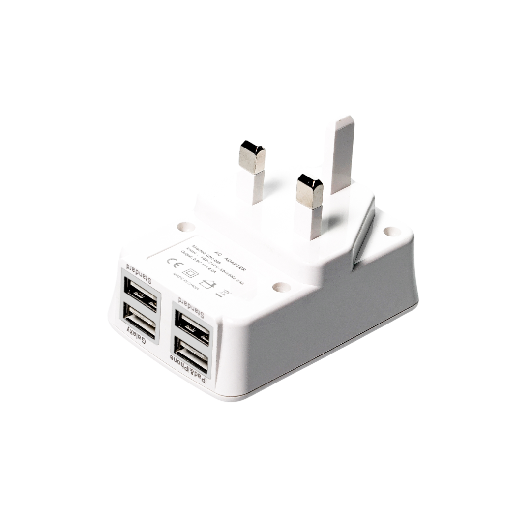 شاحن حائط USB من CRONY بأربعة منافذ شحن سريع محول طاقة USB للسفر