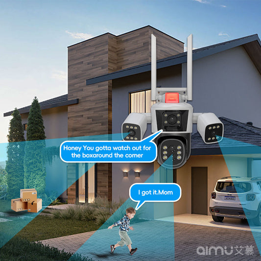 كروني WQQ849S-PW-8K-10X (تطبيق IPC360 للمنزل) كاميرا بأربع رؤوس