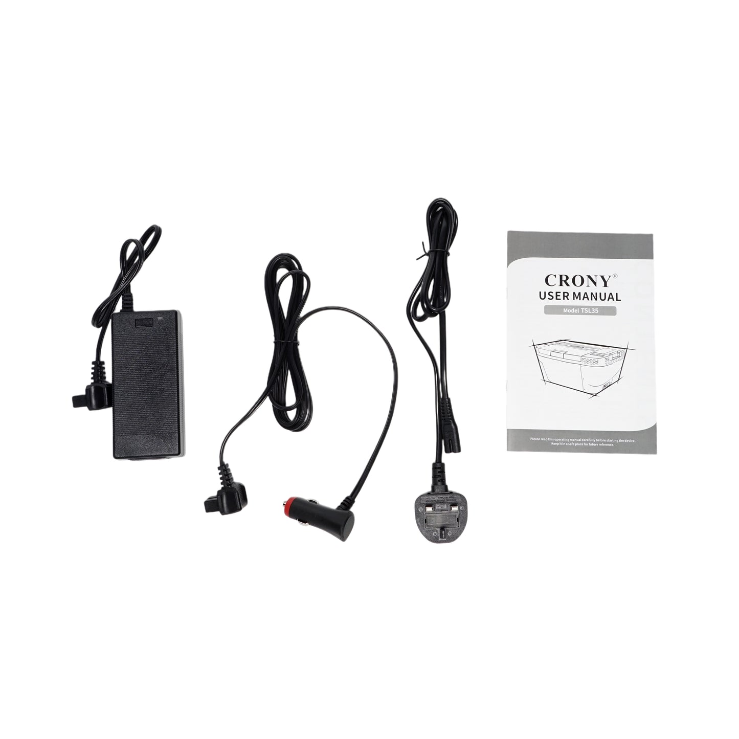 ثلاجة سيارة محمولة CRONY TSL35 بسعة 35 لتر شاشة LED ضوضاء منخفضة متينة للاستخدام على 12 فولت 24 فولت والمنزل