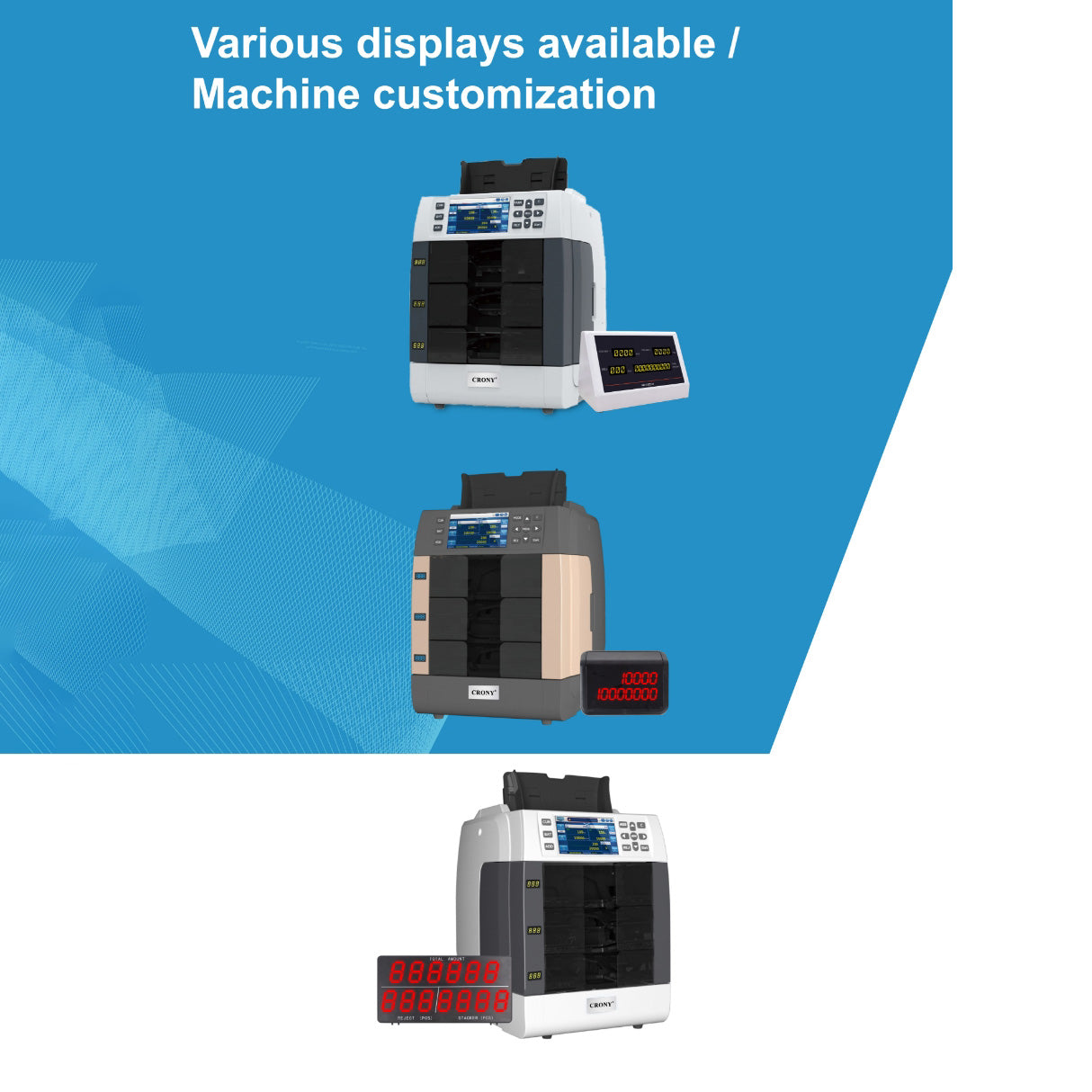 جهاز التحقق من الأوراق النقدية CRONY WR8301 2+1 متعدد العملات فرز النقود وفرز النقود الجيبية وعداد النقود