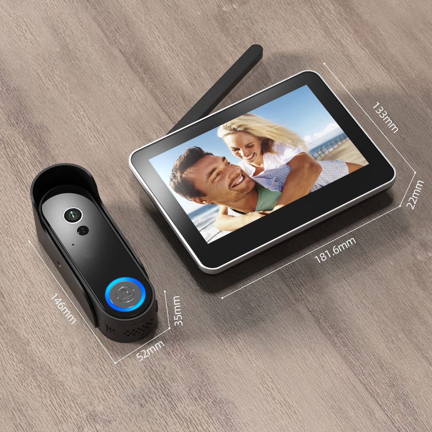 CRONY TL-AH708-B3 تويا سمارت هاتف باب فيديو لاسلكي نظام الاتصال الداخلي بالفيديو اللاسلكي جرس باب لاسلكي مع شاشة لمس 7 بوصة كاميرا جرس باب بدقة 1080 بكسل