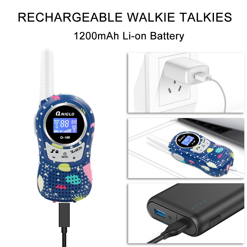 Crony The Q168 Plus Mini Walkie Talkie is a lightweight, portable communication device designed especially for children aged 3–8 years.