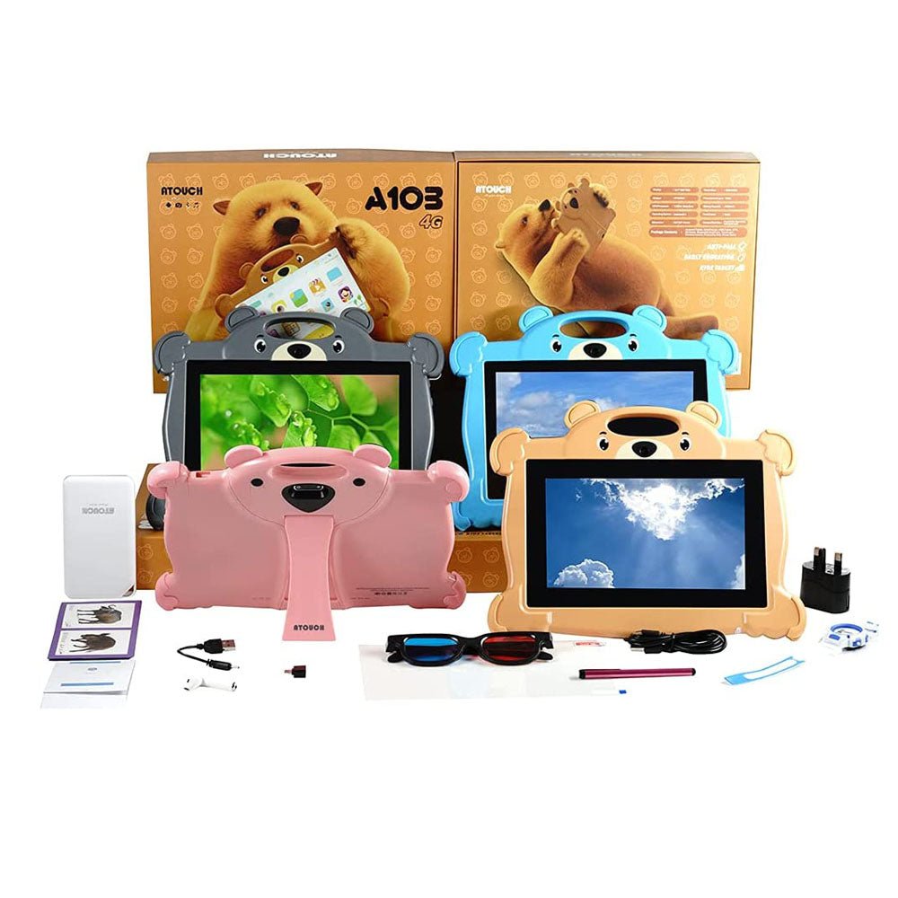 ATOUCH A103 10.1inch Display Kids Tablet 64GB ROM 4GB RAM WiFi Dual SIM Educational Games Parental Control Kids Software - Edragonmall.com