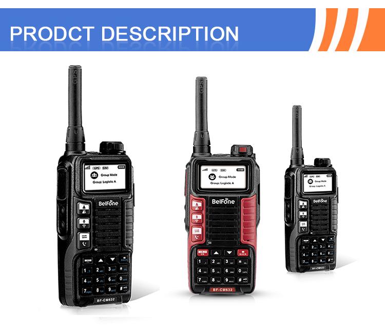 بلفون BF-CM632 جهاز اتصال لاسلكي بشبكة عامة جهاز راديو ثنائي الاتجاه جهاز إرسال واستقبال GSM نظام تحديد المواقع 1000 كم - أسود