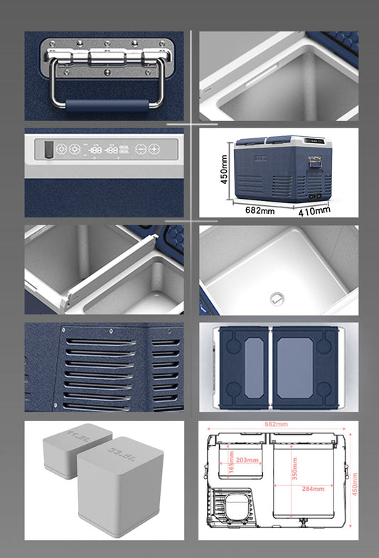 CRONY 45L GL45 Double door double temperature system Car Refrigerator without battery - Edragonmall.com