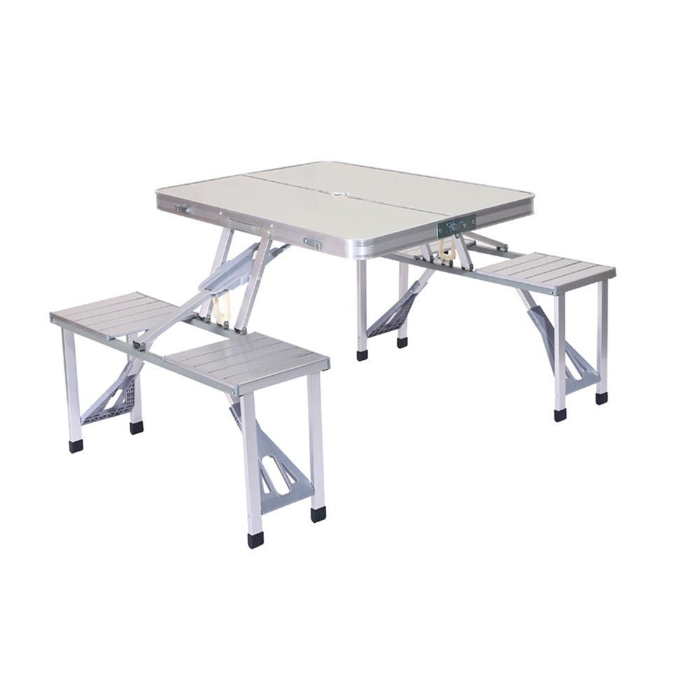 Crony Aluminum Picnic Table Lightweight Fold-Up Picnic Table - Edragonmall.com