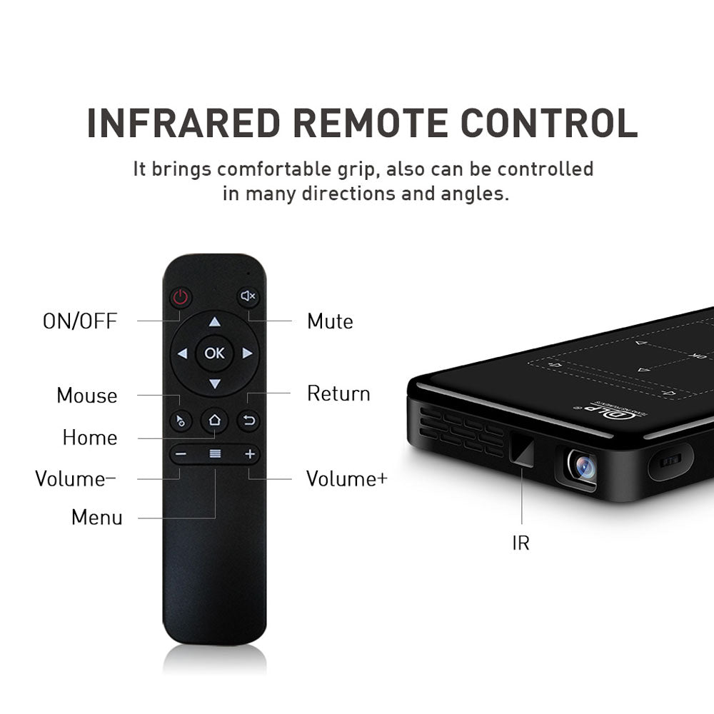 CRONY P09-11 Projector Android 9.0 OS 3D Smart Mini Finger Touch Projector