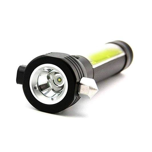 CRONY T09 Solar Usb Rechargeable Led Flashlight Solar Portable Hand Light Car Emergency Rescue Hammer Tool Safety Escape Hammer Compass - Edragonmall.com