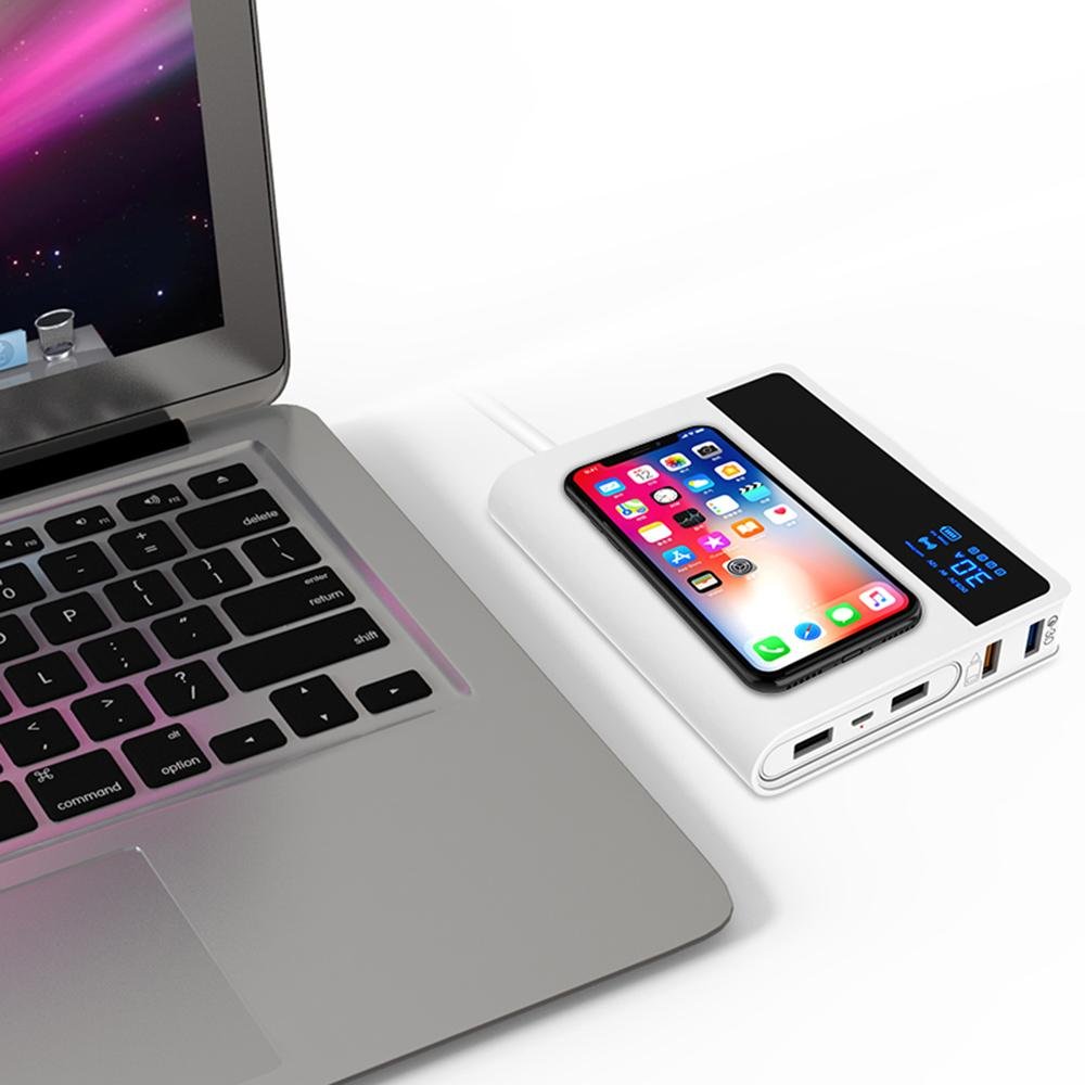 CRONY YC-008 USB Charger Dual Port Power Bank QC 3.0 Quick Charger Wireless charger Portable Adapter Power Hub for Mobile phone Tablet PC - Edragonmall.com