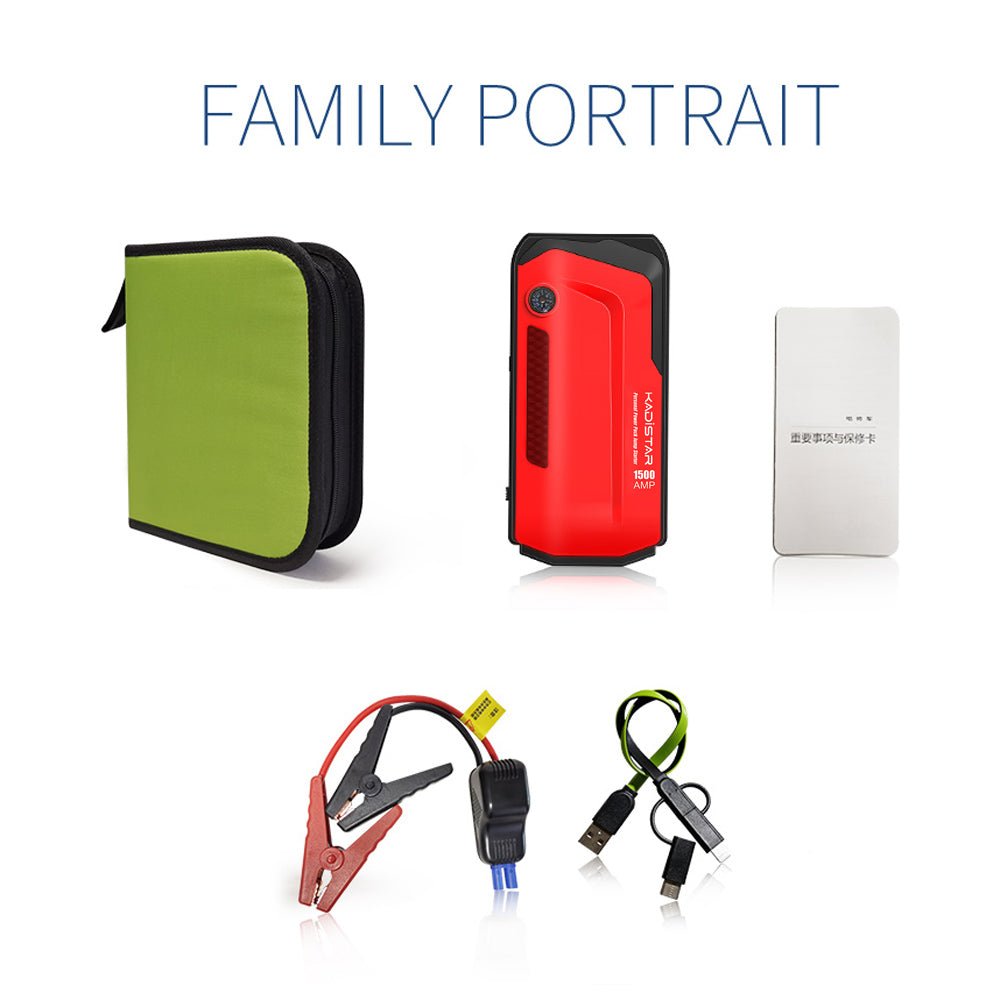 G09M 1500mAh 12V Portable Car Jump Starter Power Bank - Edragonmall.com