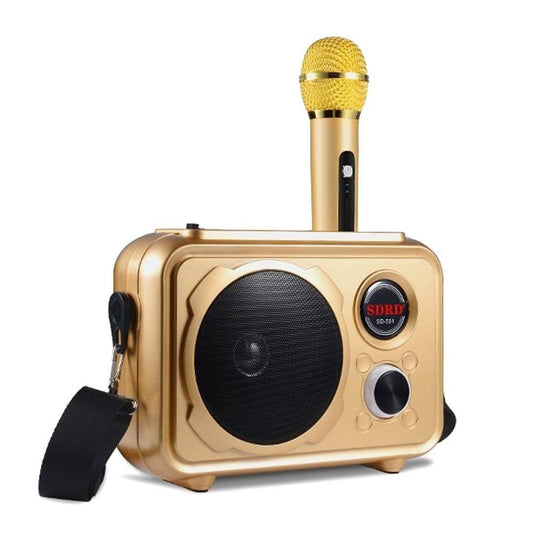 SDRD Sd-501 Home Speaker Microphone Integrated Single Sing Mobile Phone Karaoke | Gold - Edragonmall.com