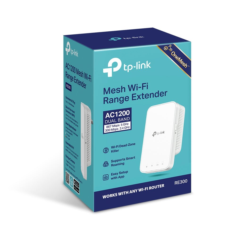 TP-Link RE300 AC1200 Mesh Wi-Fi Range Extender Wi-Fi Booster Wi-Fi Repeater Up to 1200 Mbps - Edragonmall.com