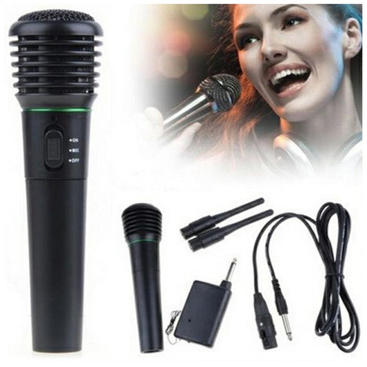 WM-308 Wired Wireless Dual-Use Microphone Portable Handheld Unidirectional Dynamic Microphone With Receiver For Stage Karaoke Studio - Edragonmall.com