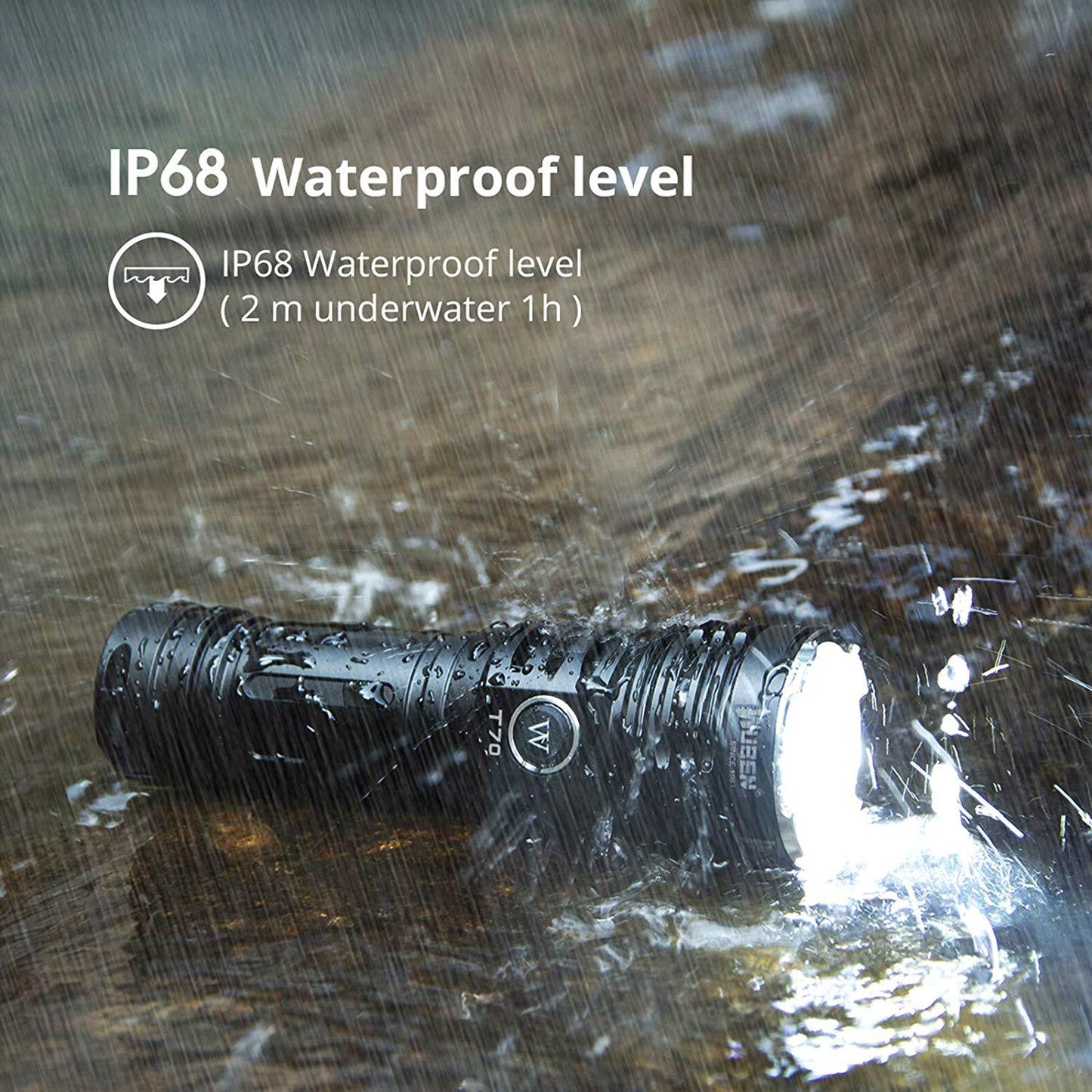 WUBEN T70 4200 Lumens Cree XHP70.2 LED Rechargeable LED 26650 High Performance Flashlight for Outdoor and Camping Activities - Edragonmall.com