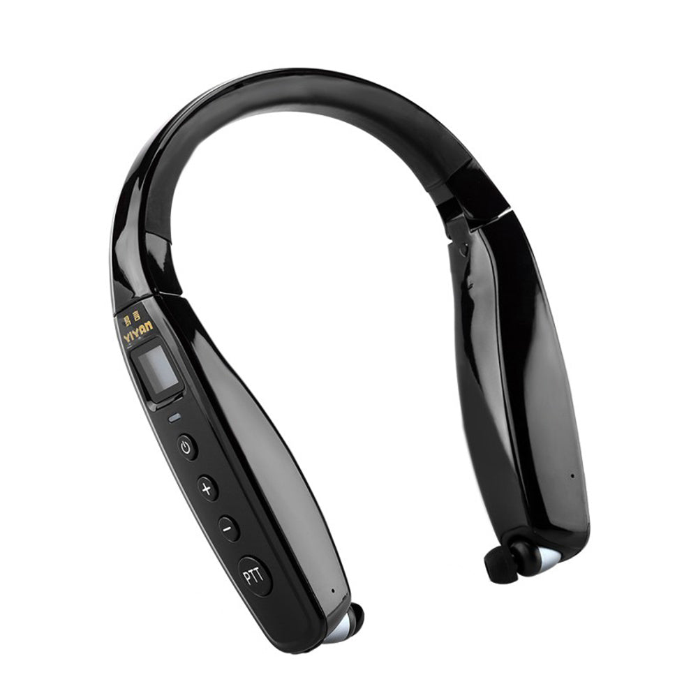 YIYAN 3W YI-669 Earphone walki-talk UHF Earphone Hanging Neck Walkie Talkie Foldable Bluetooth Headset - Edragonmall.com