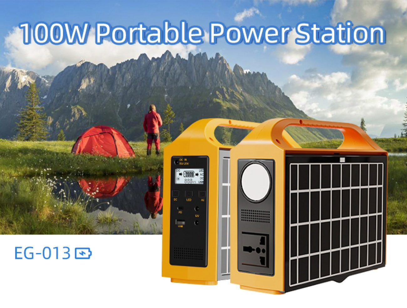 CRONY EG-013 Portable 100W Solar Inverter 76.8Wh LiFePO4 Battery USB PD Fast Charging