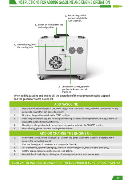 CRONY EB-S1500 2400W Gasoline storage battery With Trolley LiFePO4 Battery 550W Engine with AC DC USB Output for Home and Outdoor Use