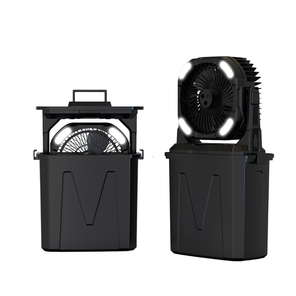 مروحة رش دلو CRONY F913 مروحة رذاذ قابلة لإعادة الشحن مع بطارية 20000mAh ضوء RGB مخرج USB مروحة محمولة للتخييم في الهواء الطلق السفر الاستخدام الطارئ