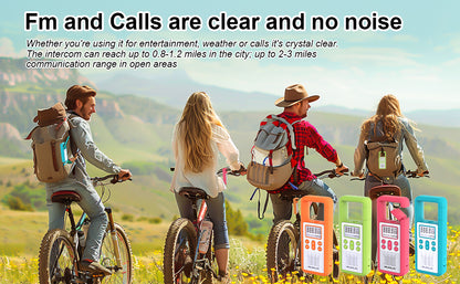 Crony Q368 Portable walkie talkleA built-in hook easily attaches to backpacks or belt loops to prevent loss.