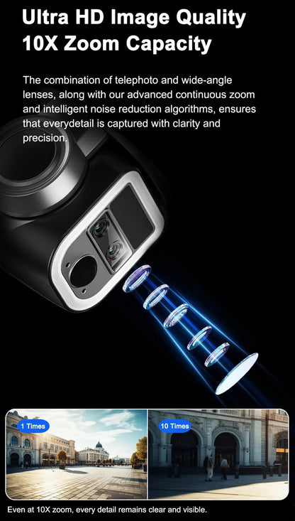 كاميرا مراقبة CRONY Y7A 4G-WiFi-4K-8MP(10X) بعدسة ثلاثية شمسية مع لوحة شمسية 9 واط