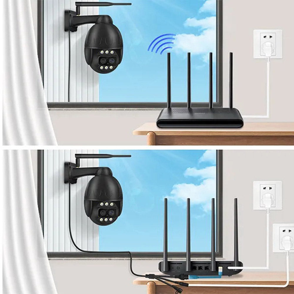 كاميرا CRONY VST-DL26G-3IN1-4MP-10X 4G بعدستين 4K واي فاي/لان/4G GSM بان وتيلت وزوم كاميرا أمان ذكية