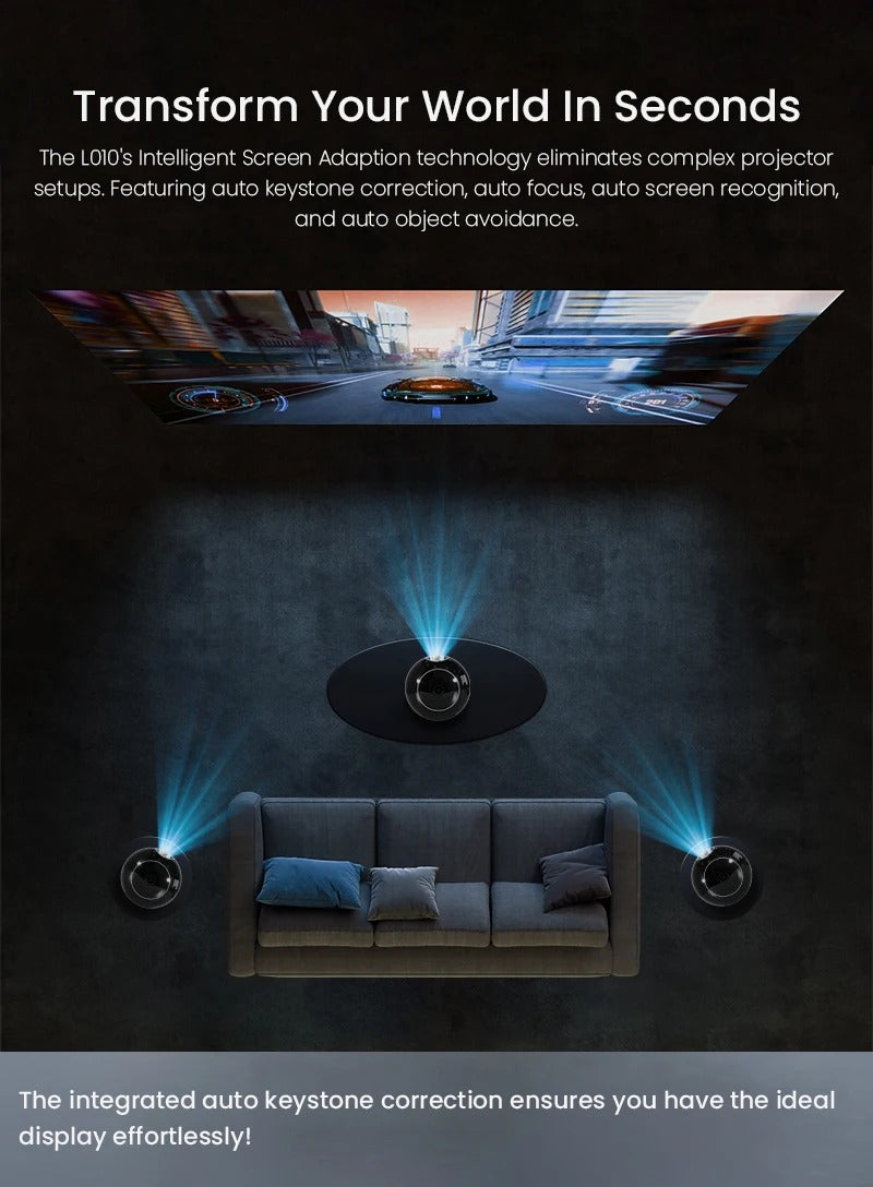 CRONY L010 LCD Smart Projector Android 11 WIFI Mini Portable 4K Full HD 1080p