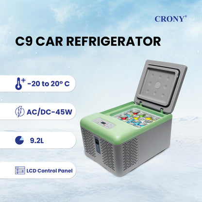 ثلاجة سيارة CRONY 9L-C9 ضاغط جمال ثلاجة صغيرة مستحضرات التجميل العناية بالبشرة صندوق تبريد متنقل