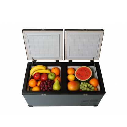 ثلاجة سيارة محمولة CRONY BCD80 80L للتبريد والتجميد للشاحنات والمناطق الخارجية مع تحكم بدرجة الحرارة بشاشة LCD من -20 إلى 10 درجة مئوية