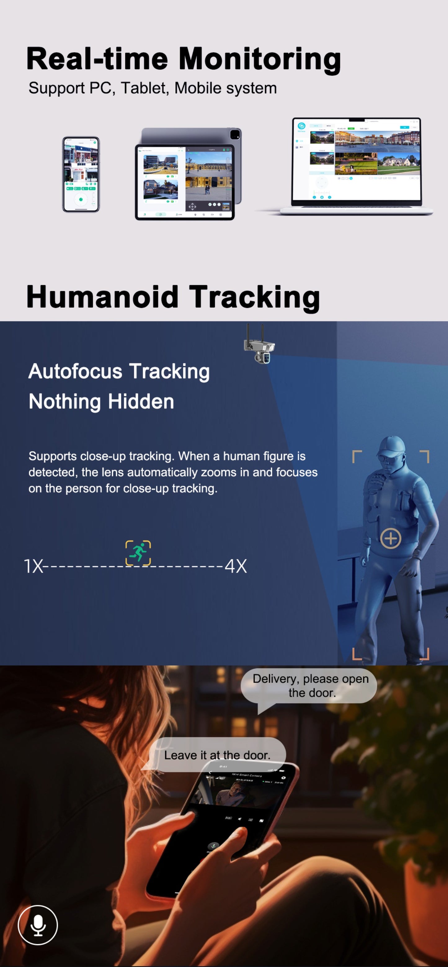 كروني Y7B 4G-4K-8MP كاميرا شمسية مزدوجة العدسة مع تكبير مستمر