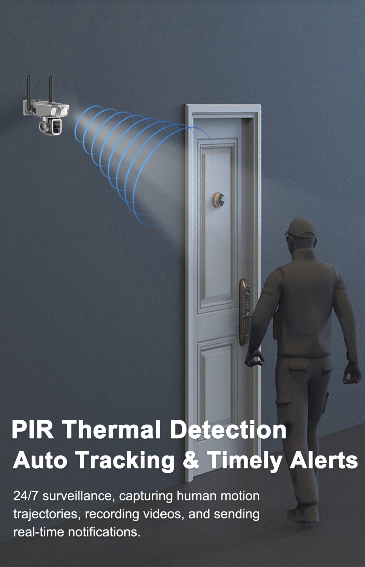 كروني Y7B 4G-4K-8MP كاميرا شمسية مزدوجة العدسة مع تكبير مستمر