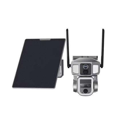 كاميرا مراقبة CRONY Y7A 4G-WiFi-4K-8MP(10X) بعدسة ثلاثية شمسية مع لوحة شمسية 9 واط