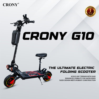 CRONY G10 Electric Scooter Oil Brakes Front/Rear Suspension 10" Tires Scooter