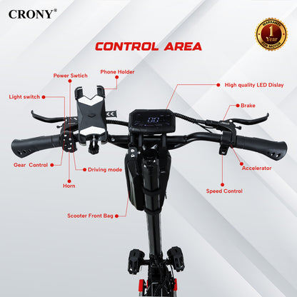 CRONY G10 Electric Scooter Oil Brakes Front/Rear Suspension 10" Tires Scooter