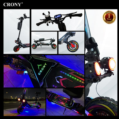 CRONY G10 Electric Scooter Oil Brakes Front/Rear Suspension 10" Tires Scooter