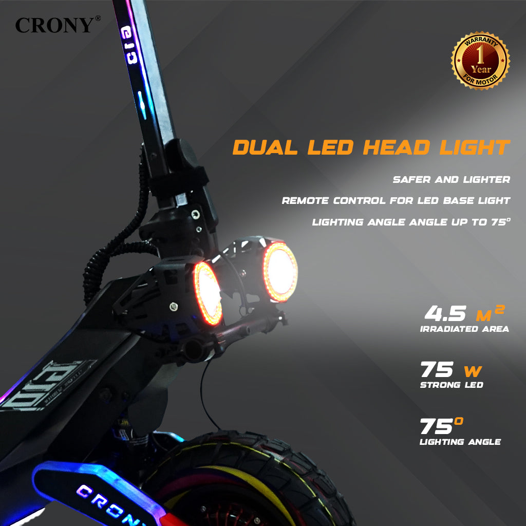 CRONY G10 Electric Scooter Oil Brakes Front/Rear Suspension 10" Tires Scooter