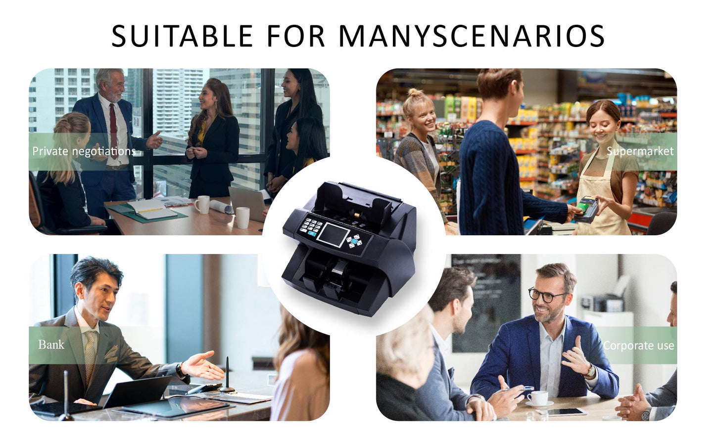 عداد الأوراق النقدية CRONY H-8600 بفئات مختلطة – آلة عد الأوراق النقدية عالية السرعة مع 3 أوضاع سرعة وشاشة LCD للاستخدام في المكتب والمتجر والبنك