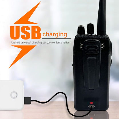 كروني 5W CY-810 TPYE-C جهاز اتصال لاسلكي محمول يدوي مدني ثنائي الاتجاه 3-5 كم أسود جهاز اتصال لاسلكي محمول