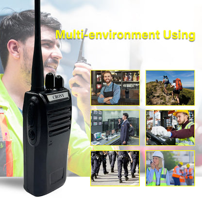 كروني 5W CY-810 TPYE-C جهاز اتصال لاسلكي محمول يدوي مدني ثنائي الاتجاه 3-5 كم أسود جهاز اتصال لاسلكي محمول