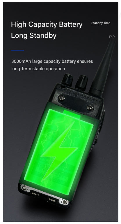 كروني 5W CY-810 TPYE-C جهاز اتصال لاسلكي محمول يدوي مدني ثنائي الاتجاه 3-5 كم أسود جهاز اتصال لاسلكي محمول