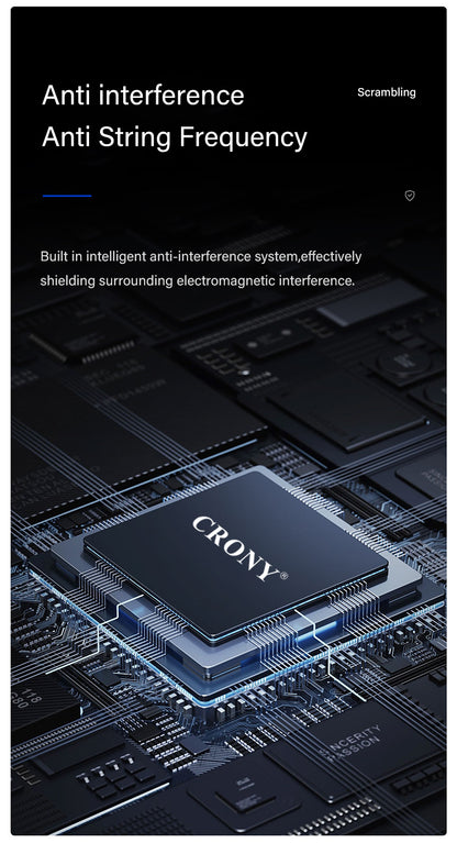 كروني 5W CY-810 TPYE-C جهاز اتصال لاسلكي محمول يدوي مدني ثنائي الاتجاه 3-5 كم أسود جهاز اتصال لاسلكي محمول