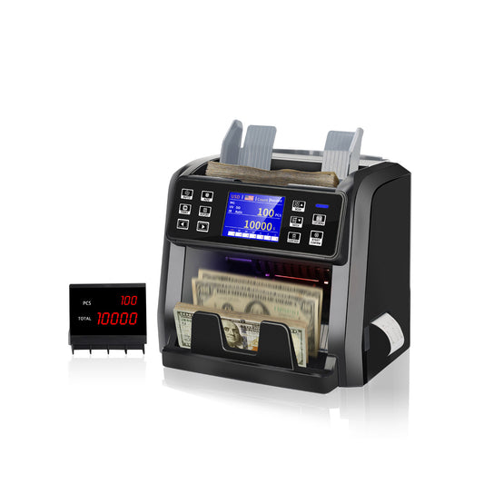 جهاز فرز الأوراق النقدية CRONY P96 مع طابعة مدمجة، كشف متعدد العملات، شاشة LCD، صيانة بسيطة، ترقية عبر USB، مدققات الأوراق النقدية